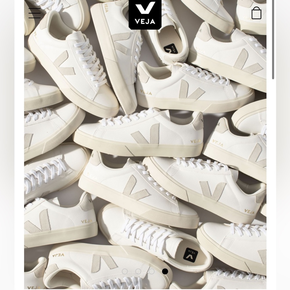 VEJA White Leather low top sneakers White leather light grey suede logo  size 8 - Picture 5 of 16